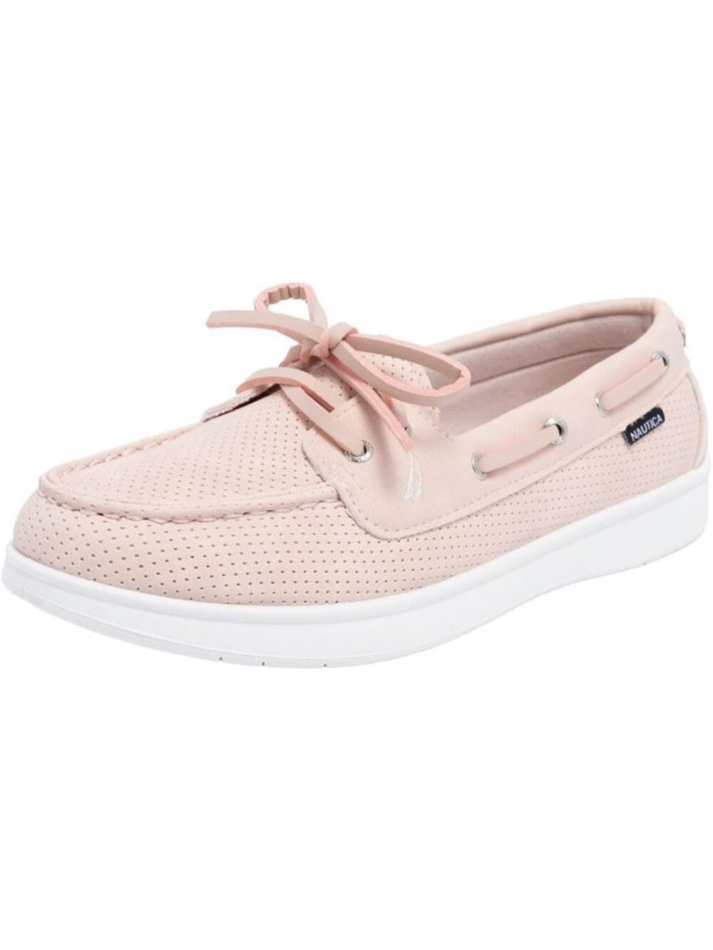Women's Blush Perf Faux Leather Moc-Toe Loafers with Cushioned Insole Sneakers